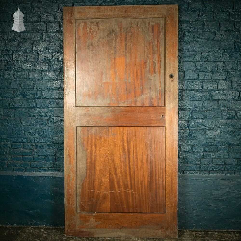 Wide Hardwood Door, Early 20th C Two Panel Mahogany photo furniture