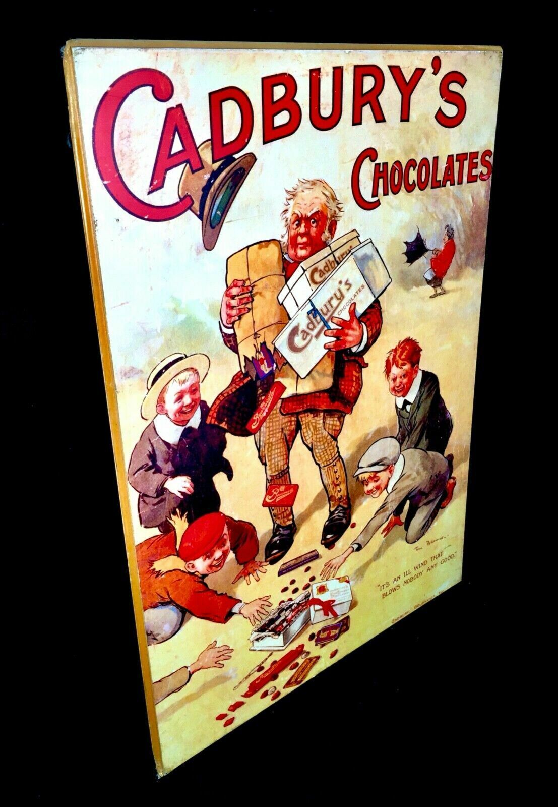 Antique Advertising   Large 70s Cadburys Poster Salvaged From Bournville Factory photo furniture