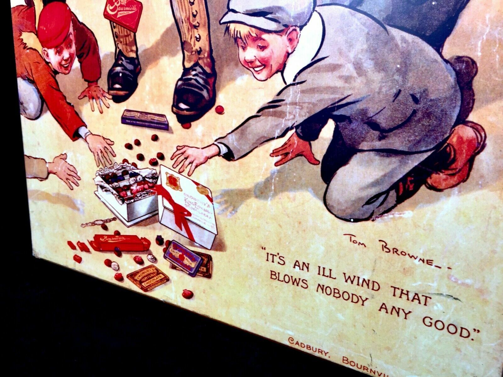 Antique Advertising   Large 70s Cadburys Poster Salvaged From Bournville Factory photo vintage