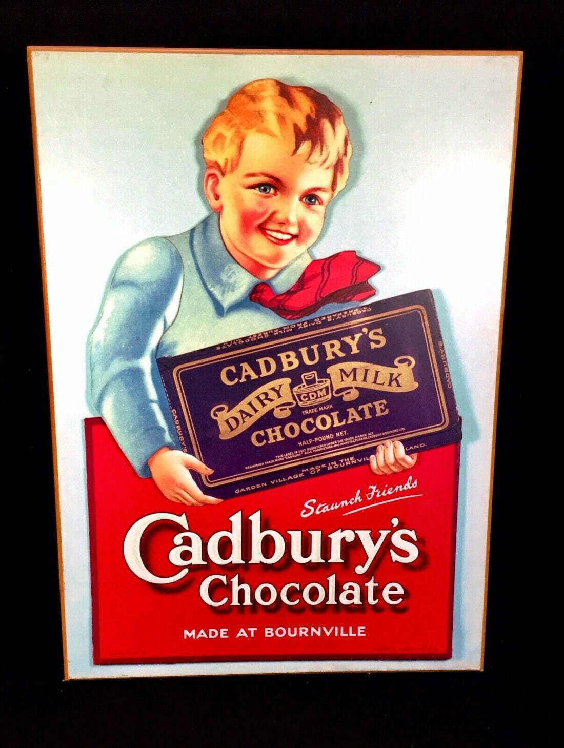Antique Advertising   Large 70s Cadburys Poster Salvaged From Bournville Factory