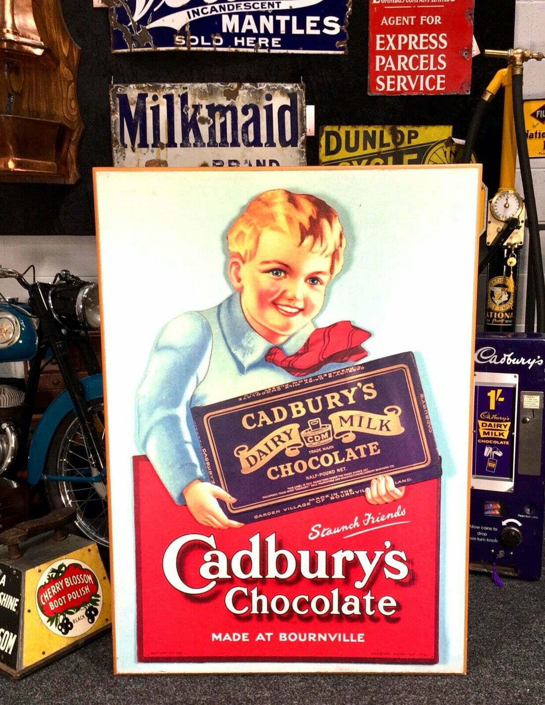 Antique Advertising   Large 70s Cadburys Poster Salvaged From Bournville Factory photo Art