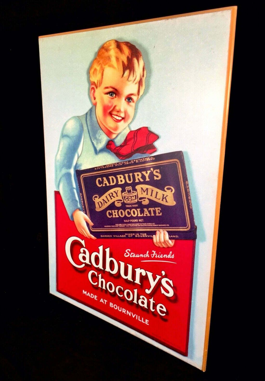 Antique Advertising   Large 70s Cadburys Poster Salvaged From Bournville Factory photo vintage