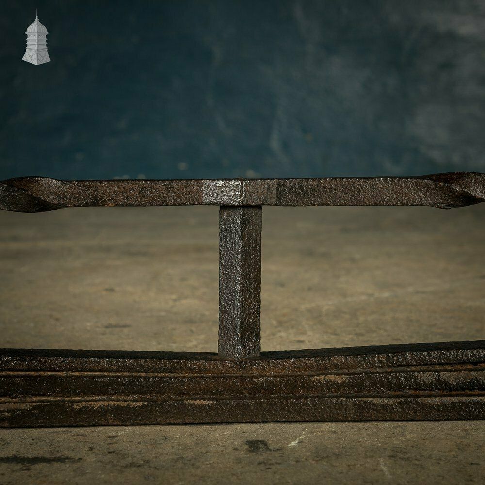 Fireplace Fender, Early 19th C Wrought Iron With Twist And Fleur De Lis photo 696.0
