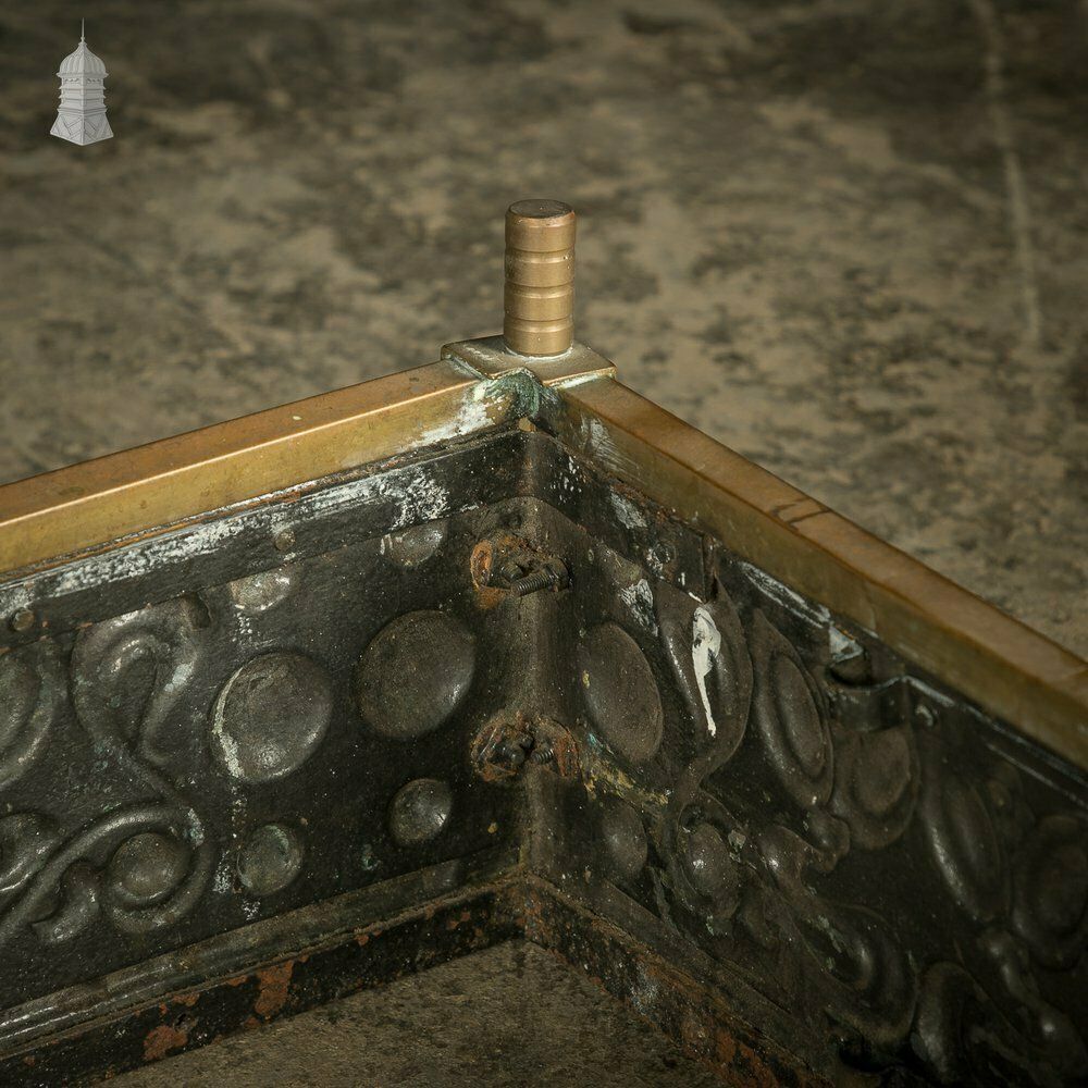 Home Fixtures Brass Fireplace Fender, Art Nouveau photo