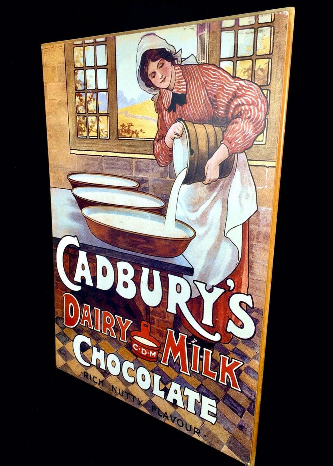 Antique Advertising   Large 70s Cadburys Poster Salvaged From Bournville Factory photo for sale