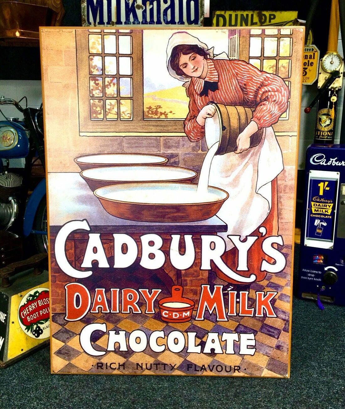 Antique Advertising   Large 70s Cadburys Poster Salvaged From Bournville Factory photo Art