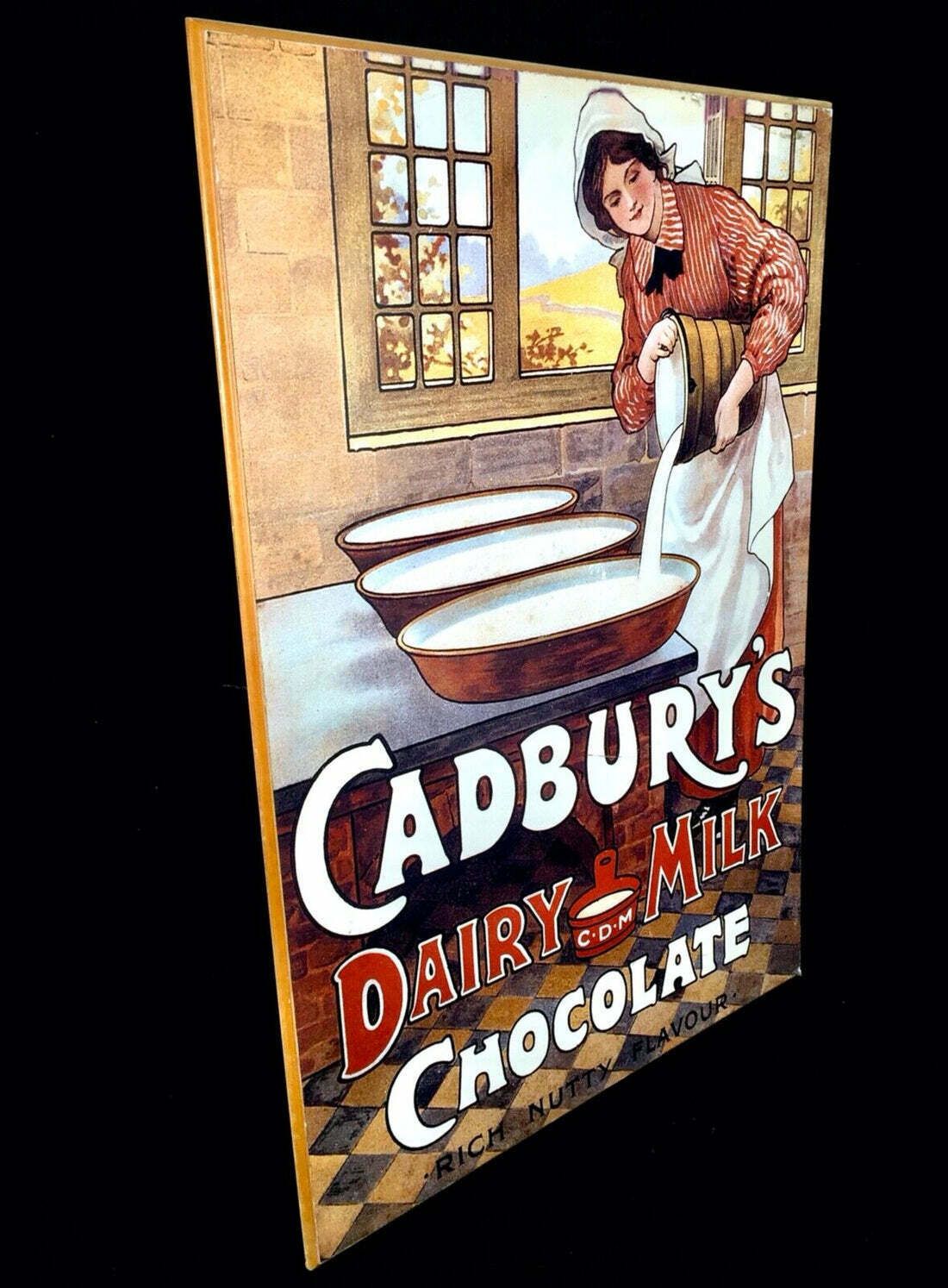 Antique Advertising   Large 70s Cadburys Poster Salvaged From Bournville Factory photo vintage