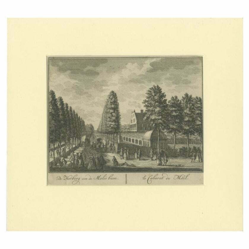Antique Print Of The Inn Of The Maliebaan By Stoopendaal, 1725