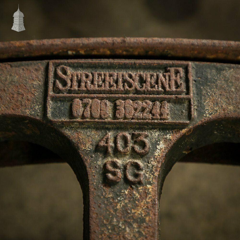 870.0 Pair Of 4ft Cast Iron 'Street Scene' Tree Grille / Tree Grate Circular Root Guards photo