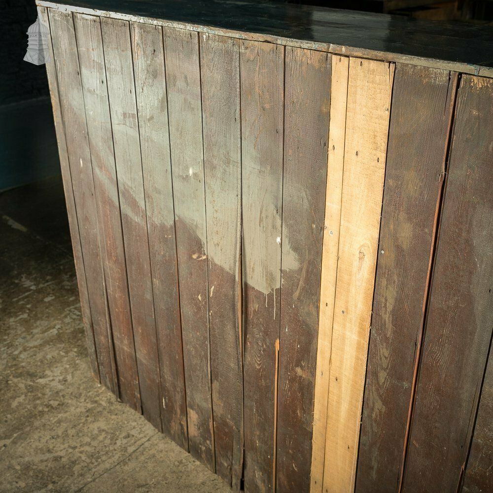 photo vintage Industrial Pigeon Hole Shelf Unit With Distressed Blue Painted Finish