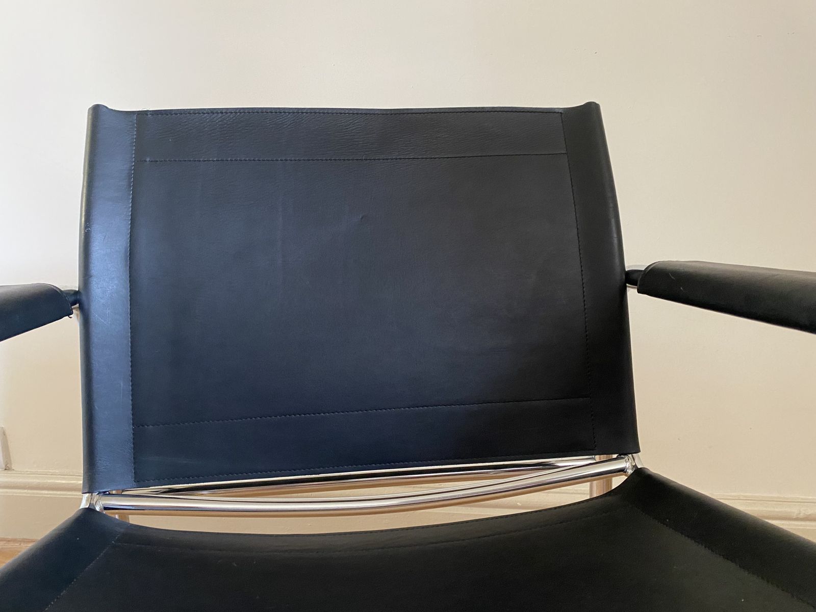 photo furniture 1980s Scandinavian Ikea Tord Bjorklund Leather Klinte Chair | Mid Century Modern Black Leather & Chrome Armchair