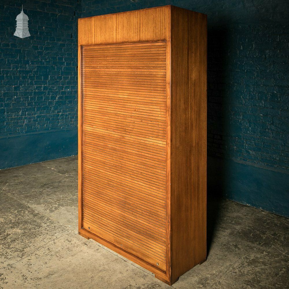 Tambour Front Cabinet, Mahogany And Oak Construction With Internal Pigeonhole Shelving From A Liner photo 3300.0