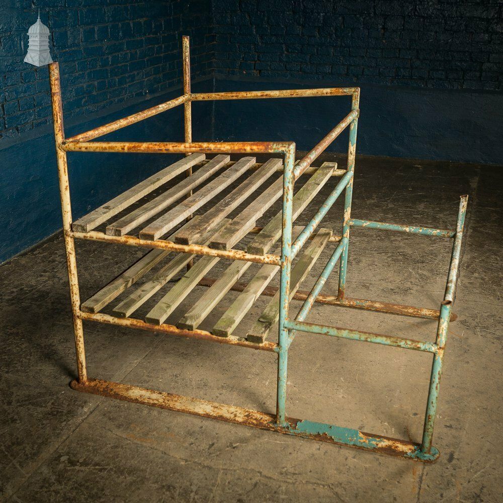 Metal Industrial Shelving With Wooden Slats photo Furniture