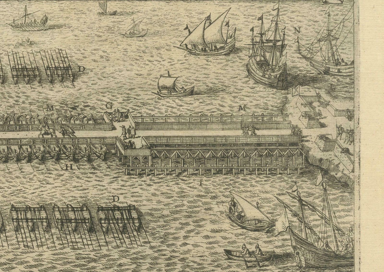 The Duke Of Parma's Pontoon Bridge In The Siege Of Antwerp, 1632 photo vinterior