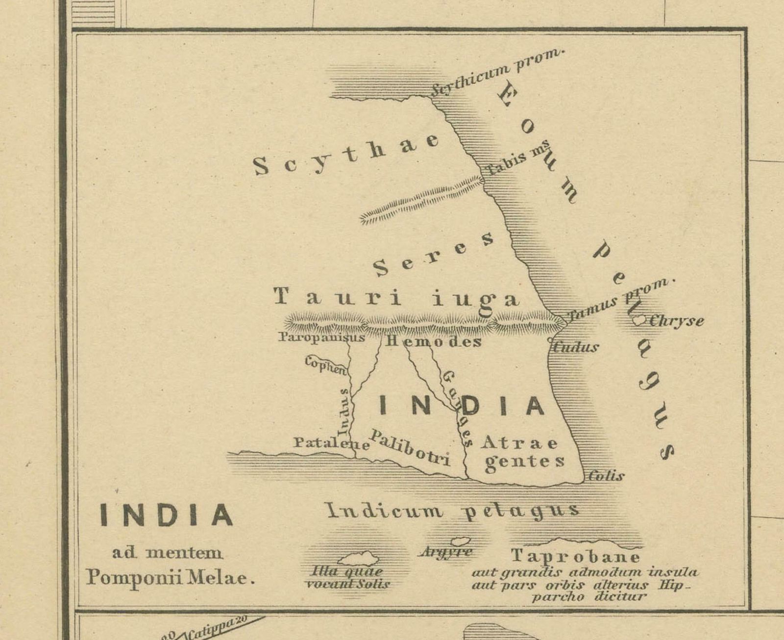 Ancient Cartography Of The Indian Subcontinent, Published In 1880 photo for sale