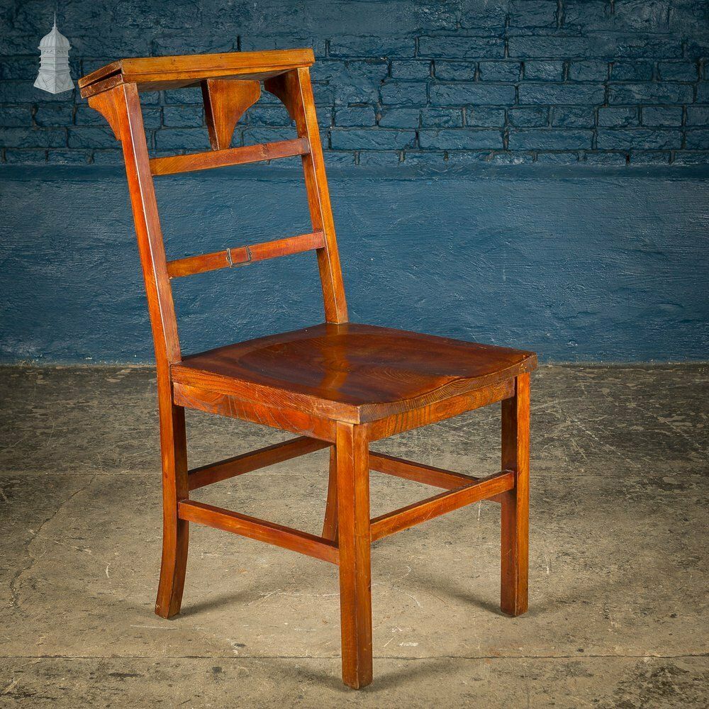 Set Of 6 19th C Elm Synagogue Chairs [No. 3] photo for sale