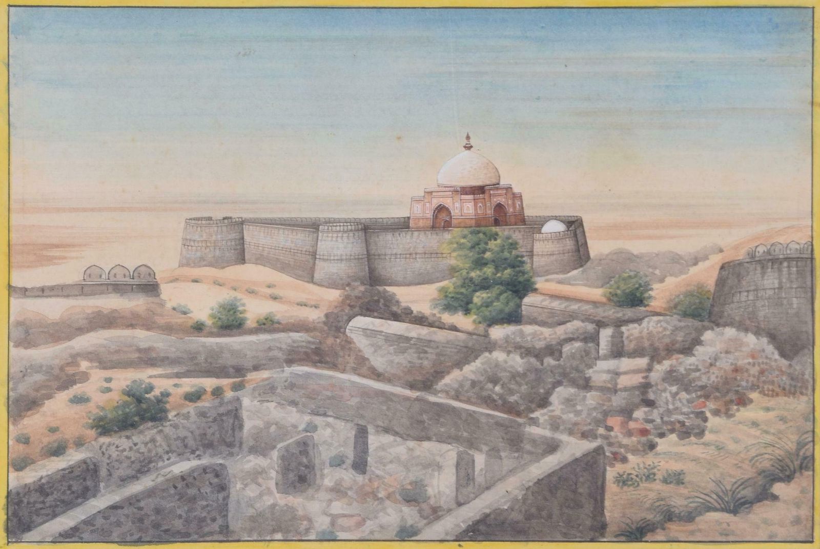 Tughlaqabad Fort, Delhi, India Watercolour