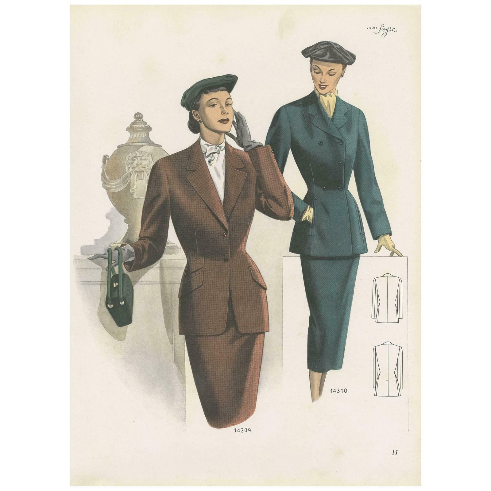 Vintage Fashion Print 'Pl.14309' Published In Ladies Styles, 1952