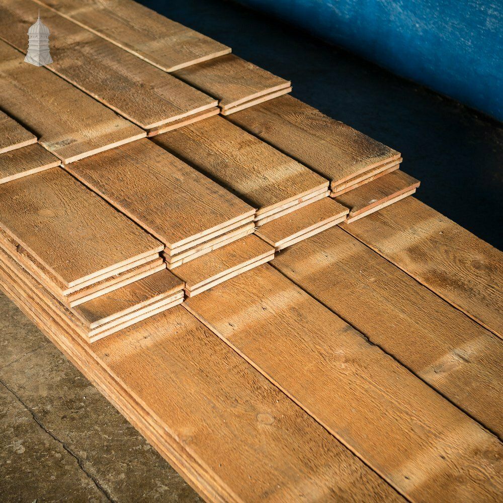 Batch Of 43 Square Metres Of Oxidised Wall Cladding With Planned Backs Cut From Reclaimed Timbers photo vintage