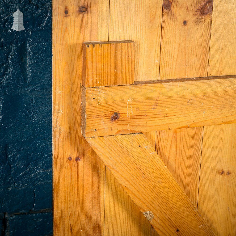 Stripped Pine Braced And Ledged Cottage Door photo vintage