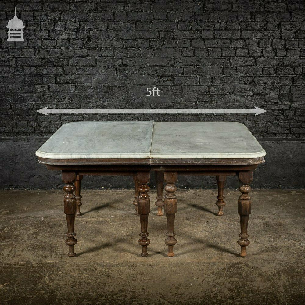 19th C Marble Topped Anglo Indian 7 Leaf Colonial Banqueting Table photo buy