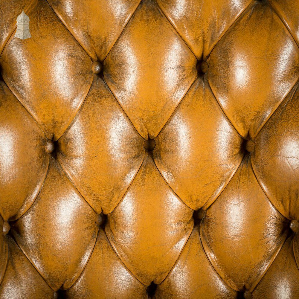 Edwardian Brown Button Back Leather Swivel Chair With Later Castors photo 3120.0