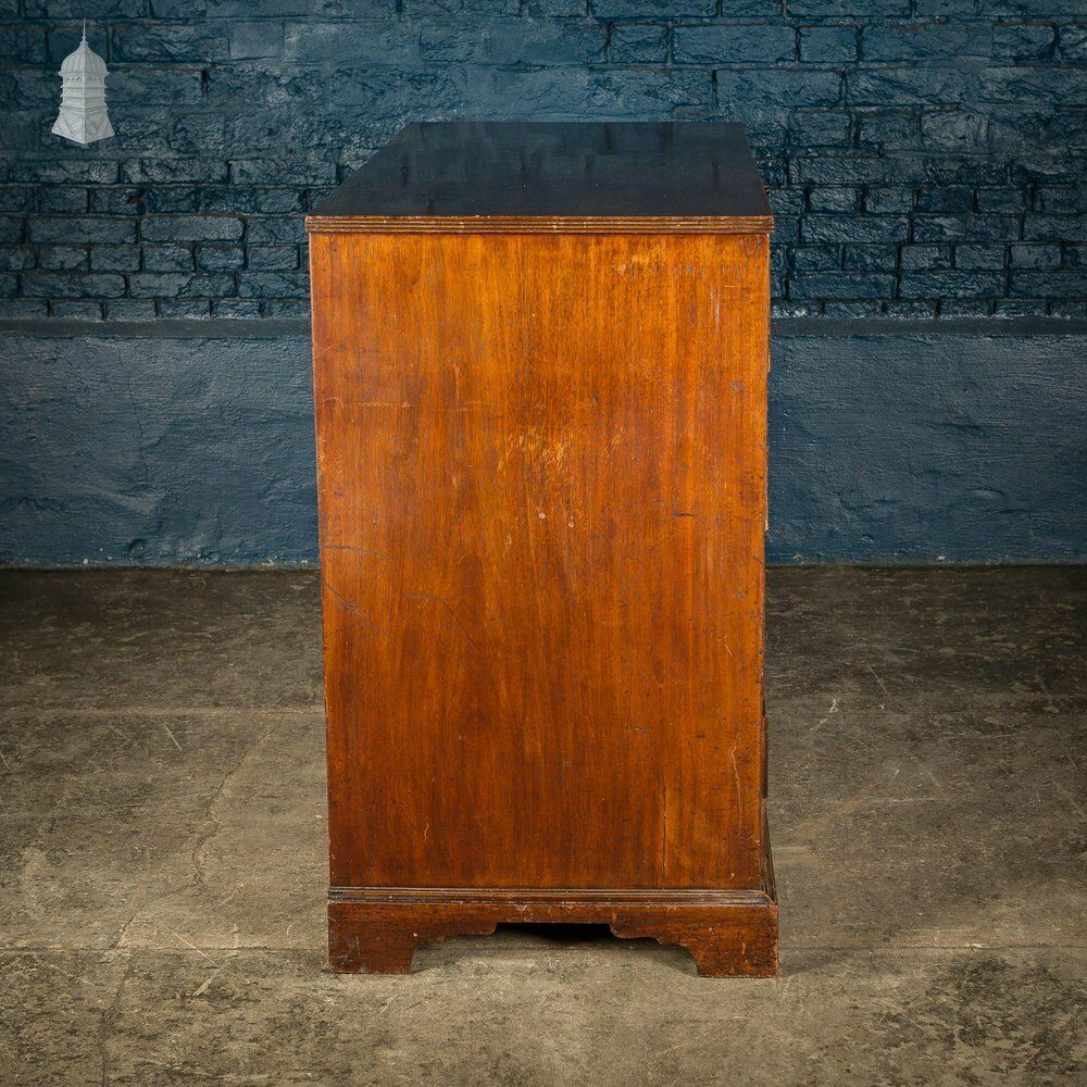 Very Wide Georgian Mahogany 4 Drawer Chest Brass Drop Handles photo vintage