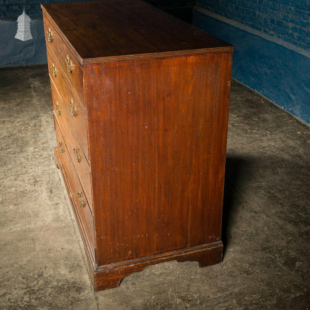 3240.0 Very Wide Georgian Mahogany 4 Drawer Chest Brass Drop Handles photo