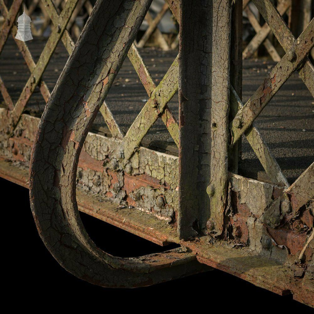 Large 38ft Long 19th C Wrought Iron Industrial Railway Footbridge