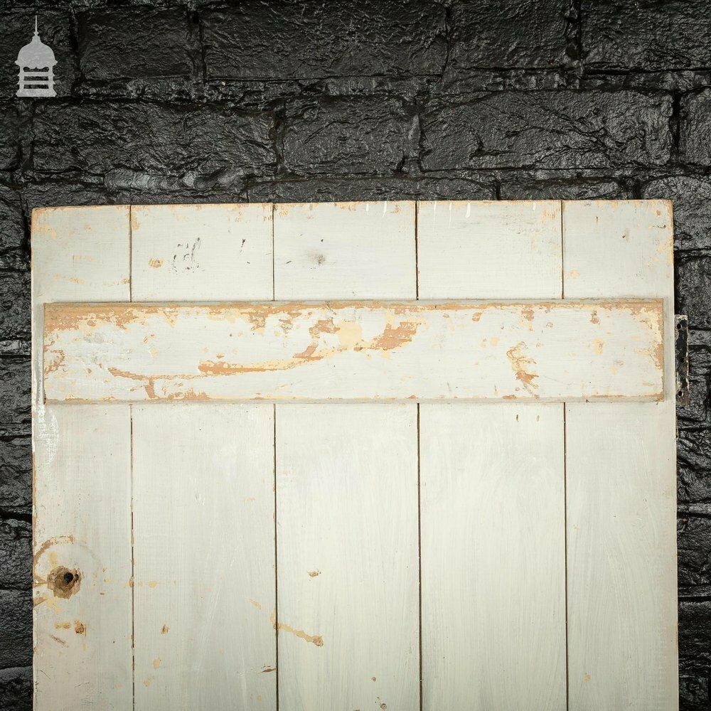 Small 19th C Light Blue Painted Ledged And Braced Pine Internal Cottage Door photo buy