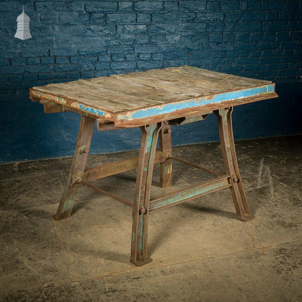1020.0 Cast Iron Industrial Base With Steel And Timber Top photo