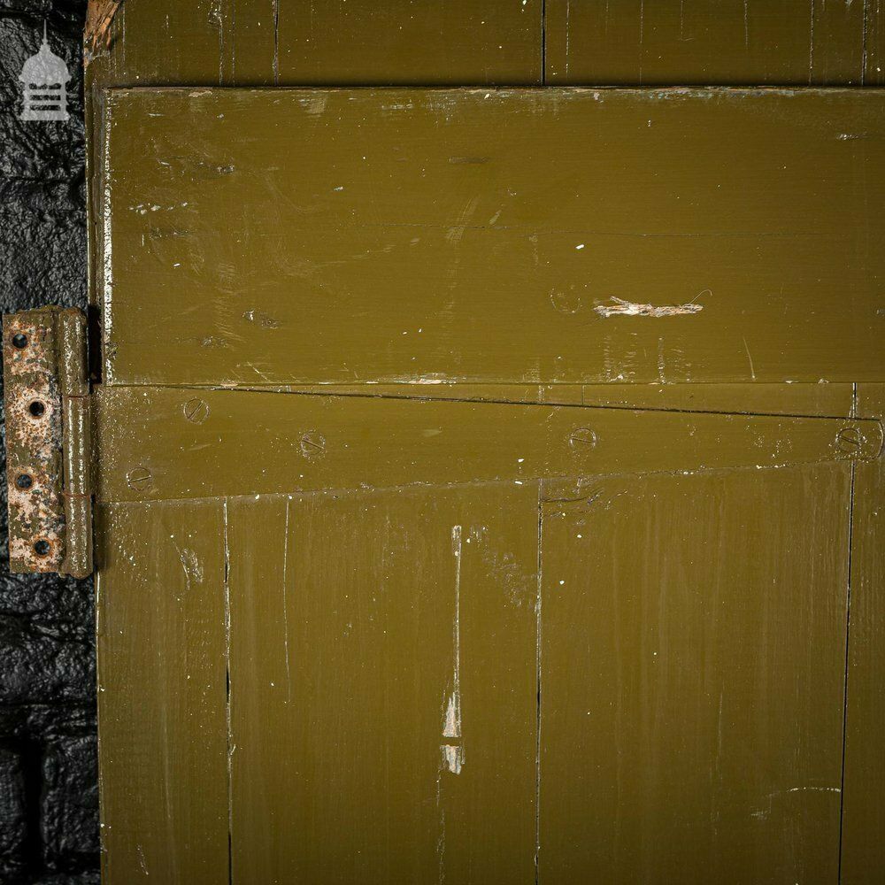 Early 20th C Ledged And Braced Brown Painted Cottage Door With T Hinge photo Home Fixtures
