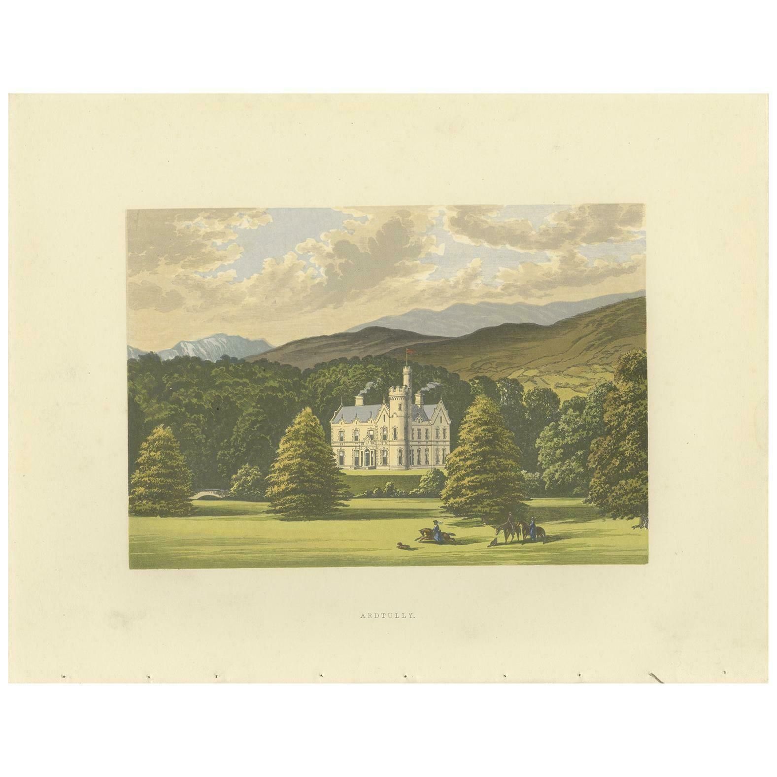 Antique Print Of Ardtully House By Morris, Circa 1880