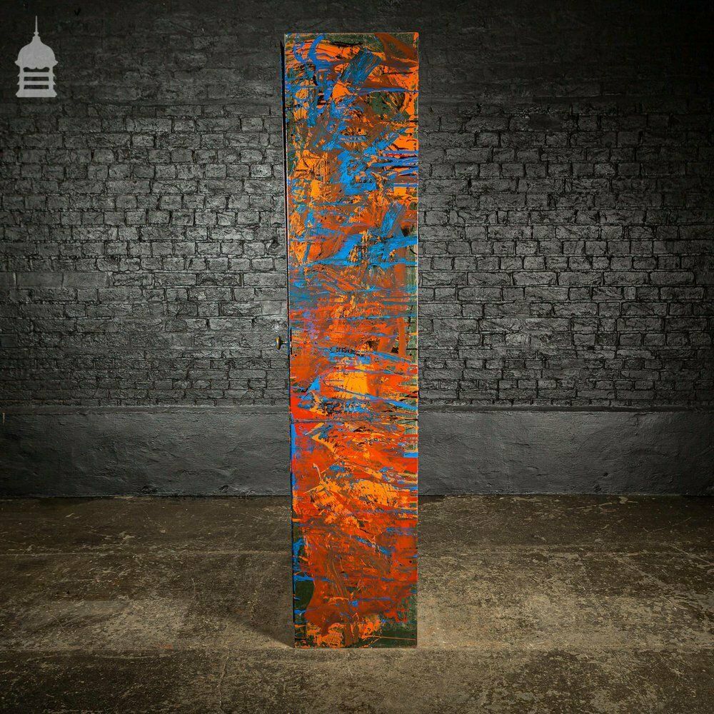 1940’s Metal Wwii Military Cabinet With Abstract Painted Finish No. 3 photo 1080.0