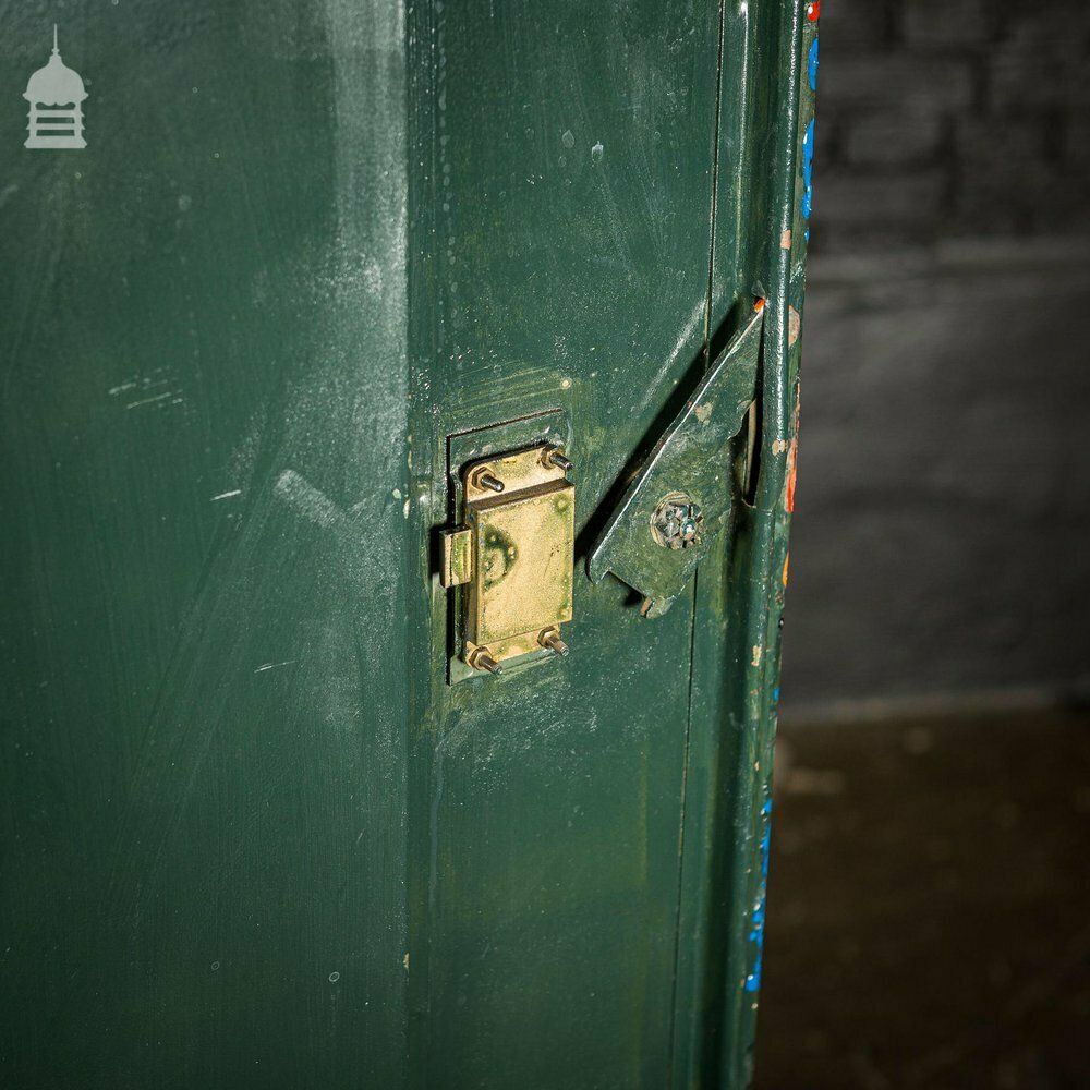 photo furniture 1940’s Metal Wwii Military Cabinet With Abstract Painted Finish No. 2