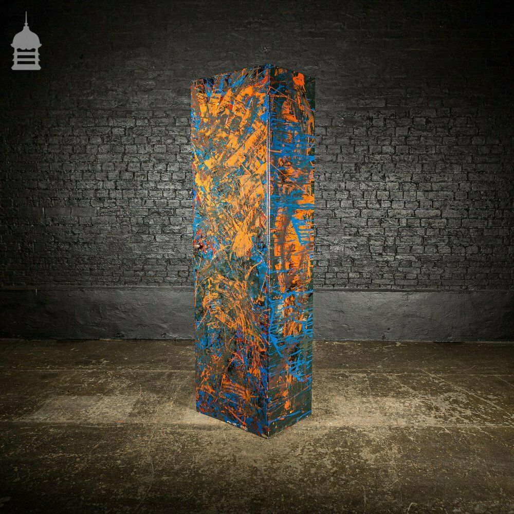 photo buy 1940’s Metal Wwii Military Cabinet With Abstract Painted Finish No. 2