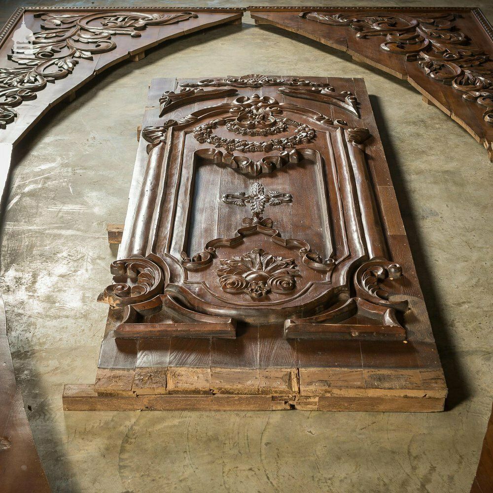 Set Of 5 Decorative 20th C Carved Wooden Panels photo vinterior