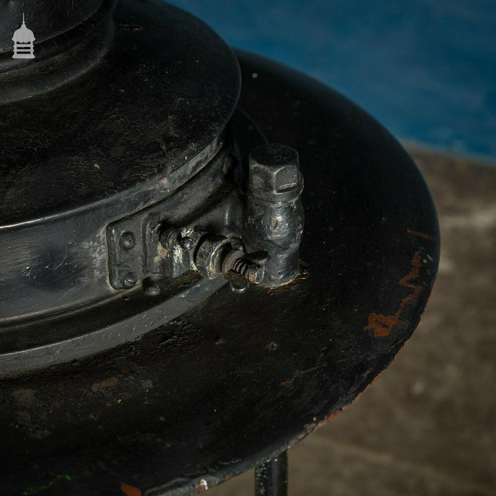 photo for sale 19th C Black Painted Copper Top Lampost Light Fitting