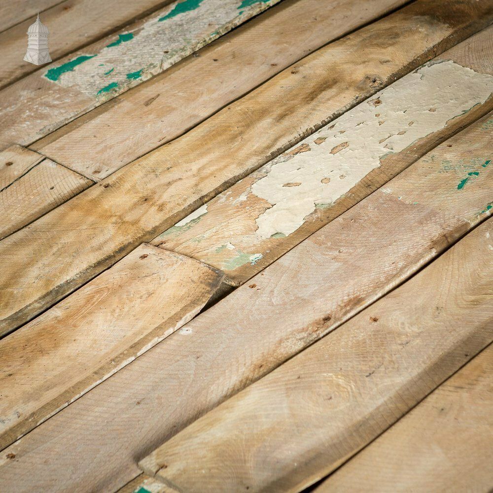 Batch Of 7.5 Square Metres Of Elm Wall Boards With Distressed Lath And Plaster Markings photo vinterior