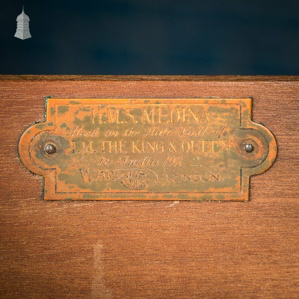 photo for sale Prestigious Mahogany Queen Mary Maritime Dressing Desk From The Hms Medina By Warring & Gillows Circa 1910