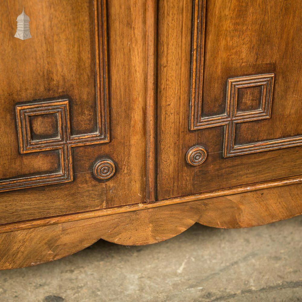 photo furniture Circa 1890 Small Scale Glazed Bookcase By Bartholomew & Fletcher With Diamond Banded Glass & Reeded Detail