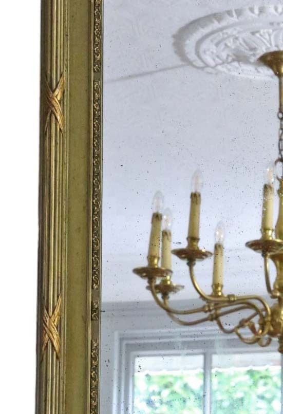Antique Large Gilt Overmantle Wall Mirror C1900 Fine Quality photo for sale