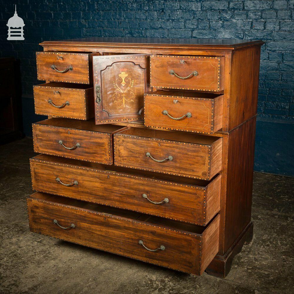 4620.0 Early 19th C Inlaid Mahogany Chest Of Drawers photo