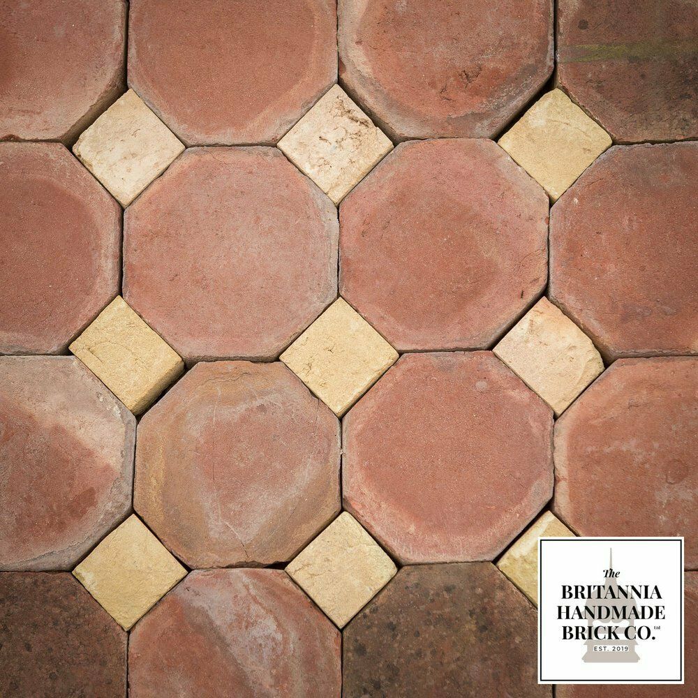 Bespoke Buff, Red And Staffordshire Blue Combination Handmade Floor Brick Centre Feature photo 2760.0