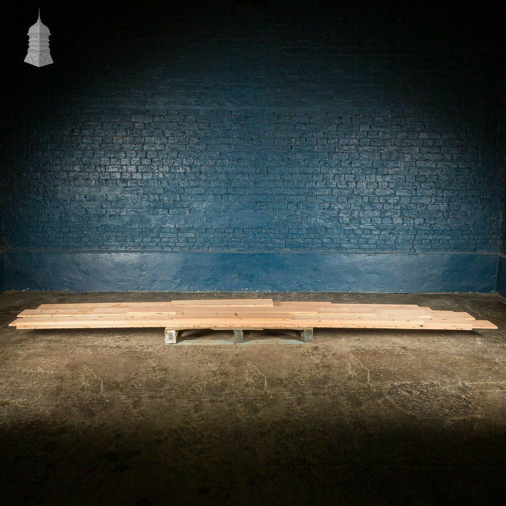 Batch Of 7.5 Square Metres Of 8 Inch Wide Resawn Columbian Pine Floorboards photo vintage