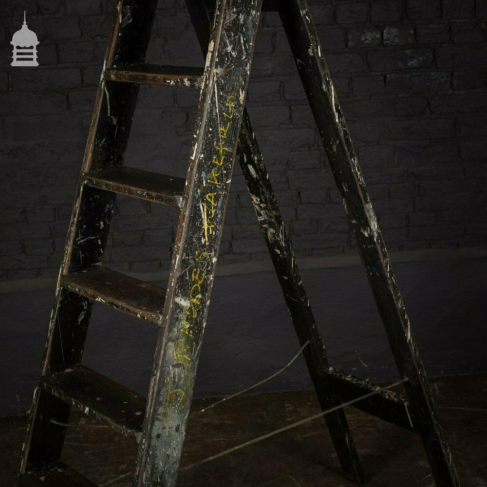 Vintage Industrial Fabrications Shop Ladder A Steps With Splattered Paint Finish photo buy