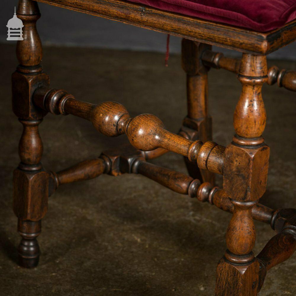 Pair Of 17th C Continental Fruitwood High Backed Hall Chairs photo vinterior