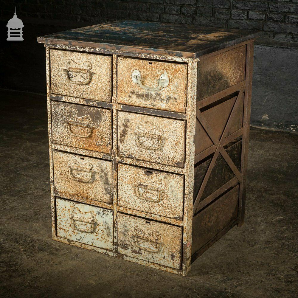 Set Of Heavy Duty Industrial Machinists Drawers On Brass Runner Wheels photo for sale