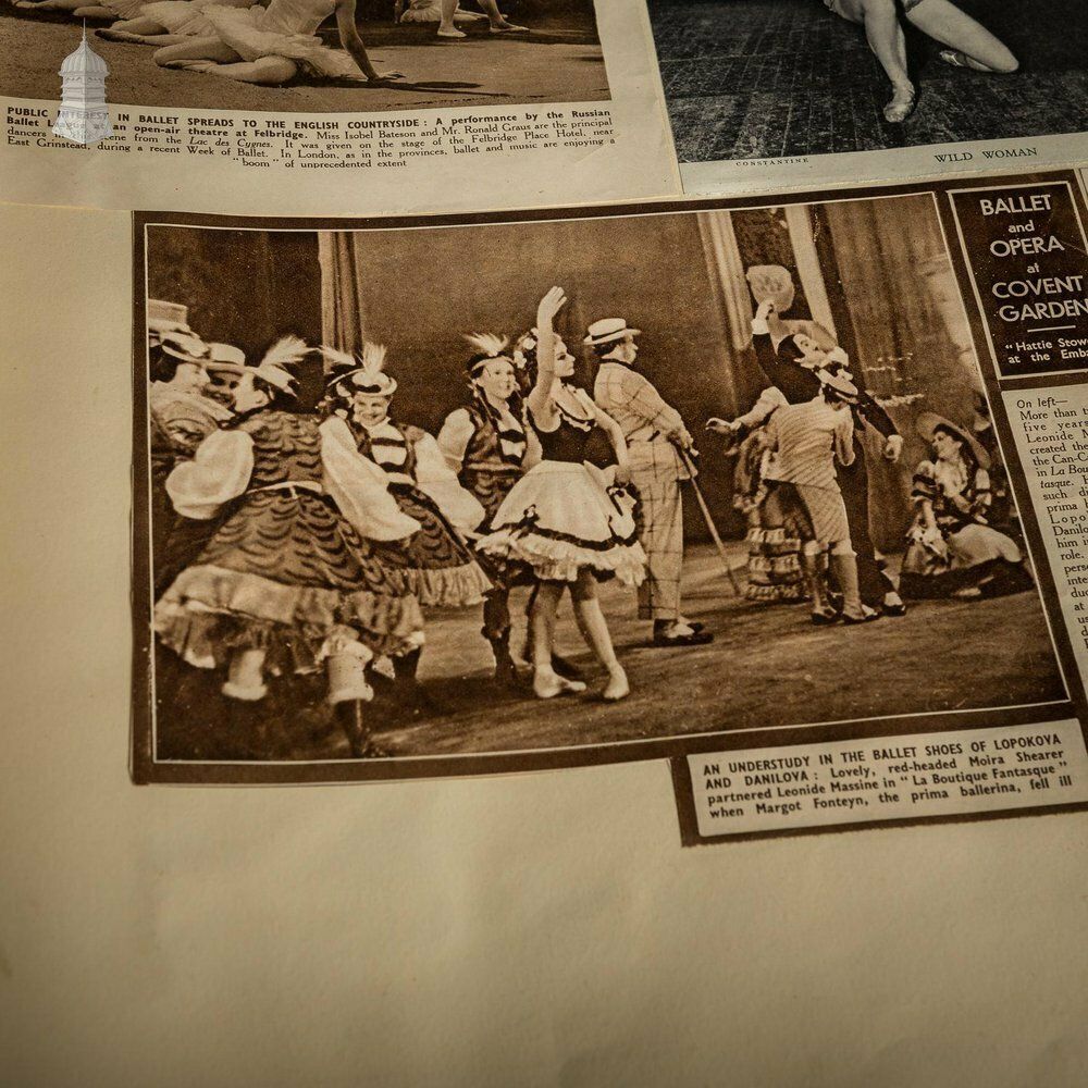 photo furniture Ipswich Museum Portrait Book Containing 1940’s Newspaper Clippings And Ballet Programmes From Theatre Royal Norwich