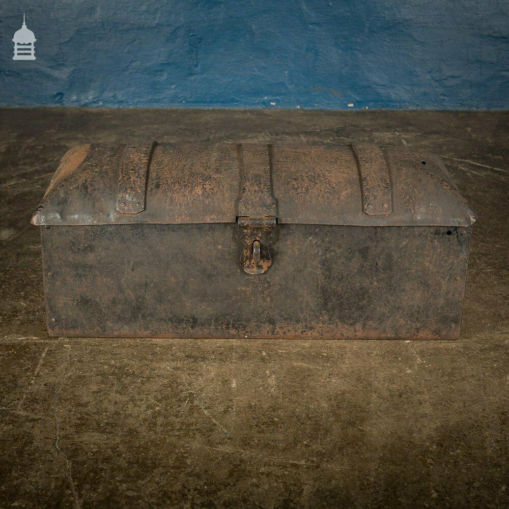 18th C Forged Dome Top Strongbox photo vinterior